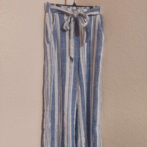 FRANCESCA'S blue & white striped palazzo pants